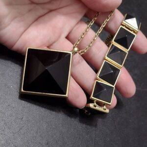 Lucky brand pyramid necklace & bracelet set